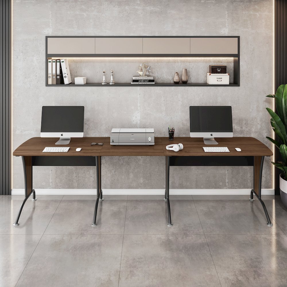 Techni Mobili Deluxe L-Shaped Desk with Inline Team Desk Option. Picture 8