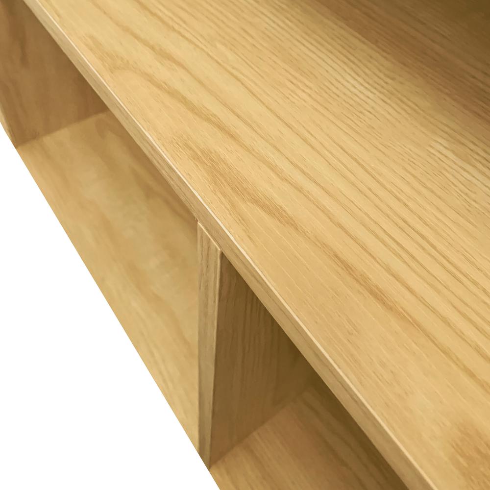 Techni Mobili L-Shape Corner Desk with Multiple Storage, Oak. Picture 10