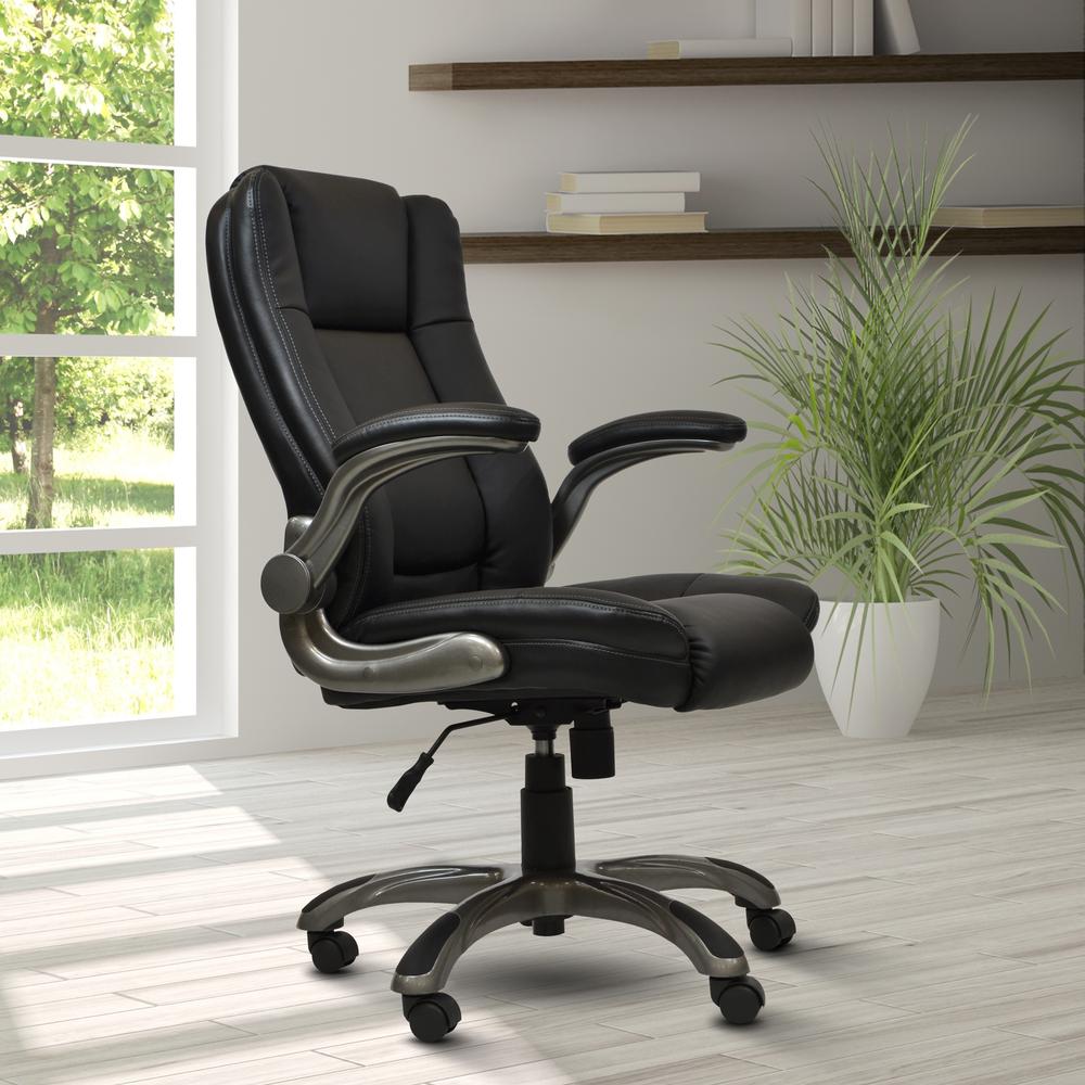 Ergonomic Faux Leather Office Chair – Ultra-Padded Executive Desk Chair,Black. Picture 5