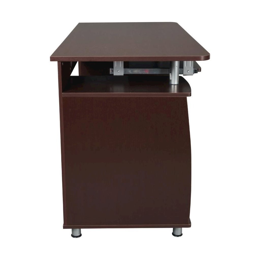 Brown Home Office Desk with Storage 2 Drawers, Keyboard Shelf, 2 Cabinets. Picture 7