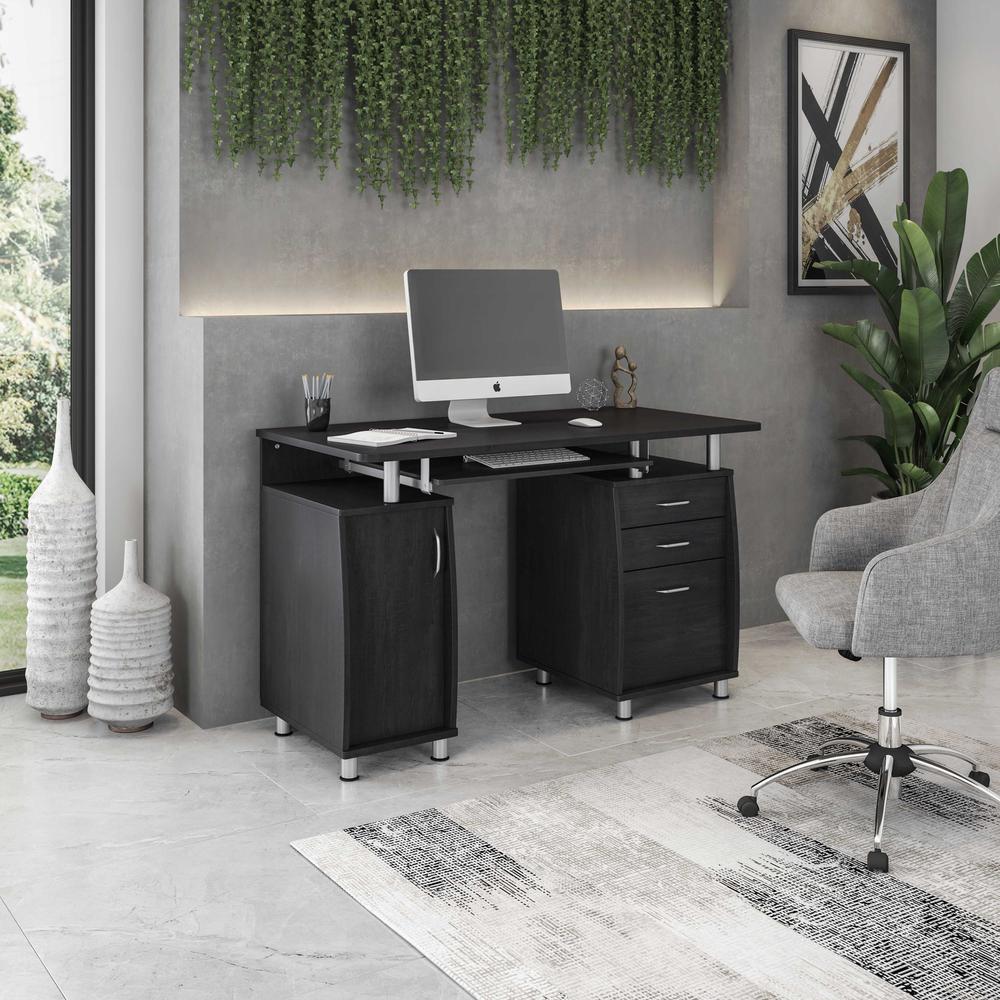 Techni Mobili Complete Workstation Computer Desk with Storage, Espresso. Picture 14