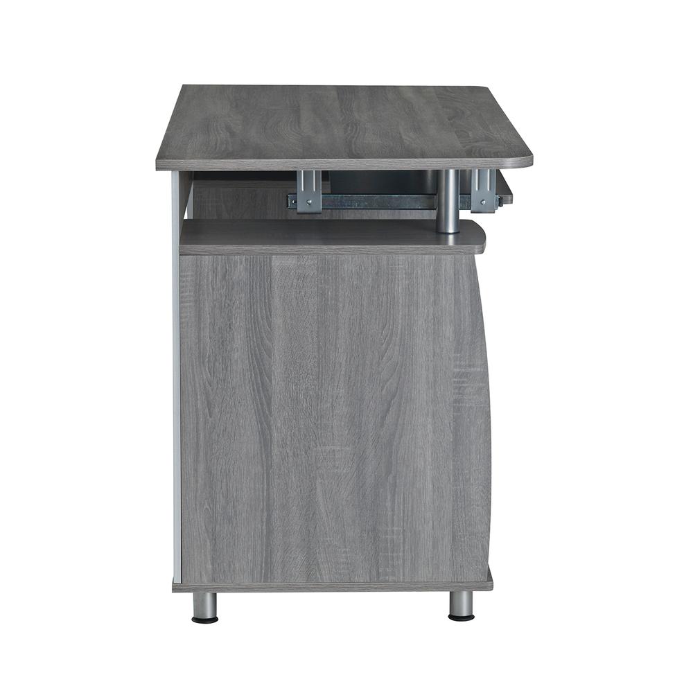 Techni Mobili Complete Workstation Computer Desk with Storage. Color: Grey. Picture 3