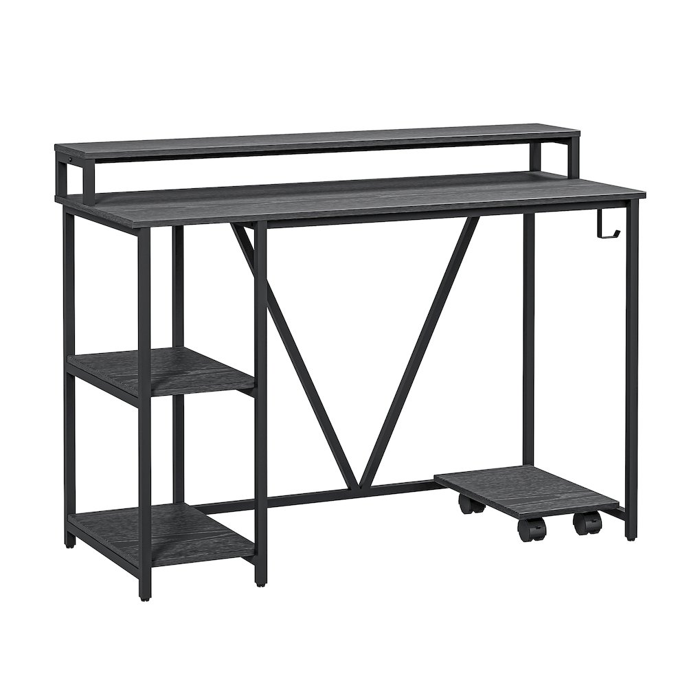 Techni Mobili Industrial Writing Desk, Black. Picture 1