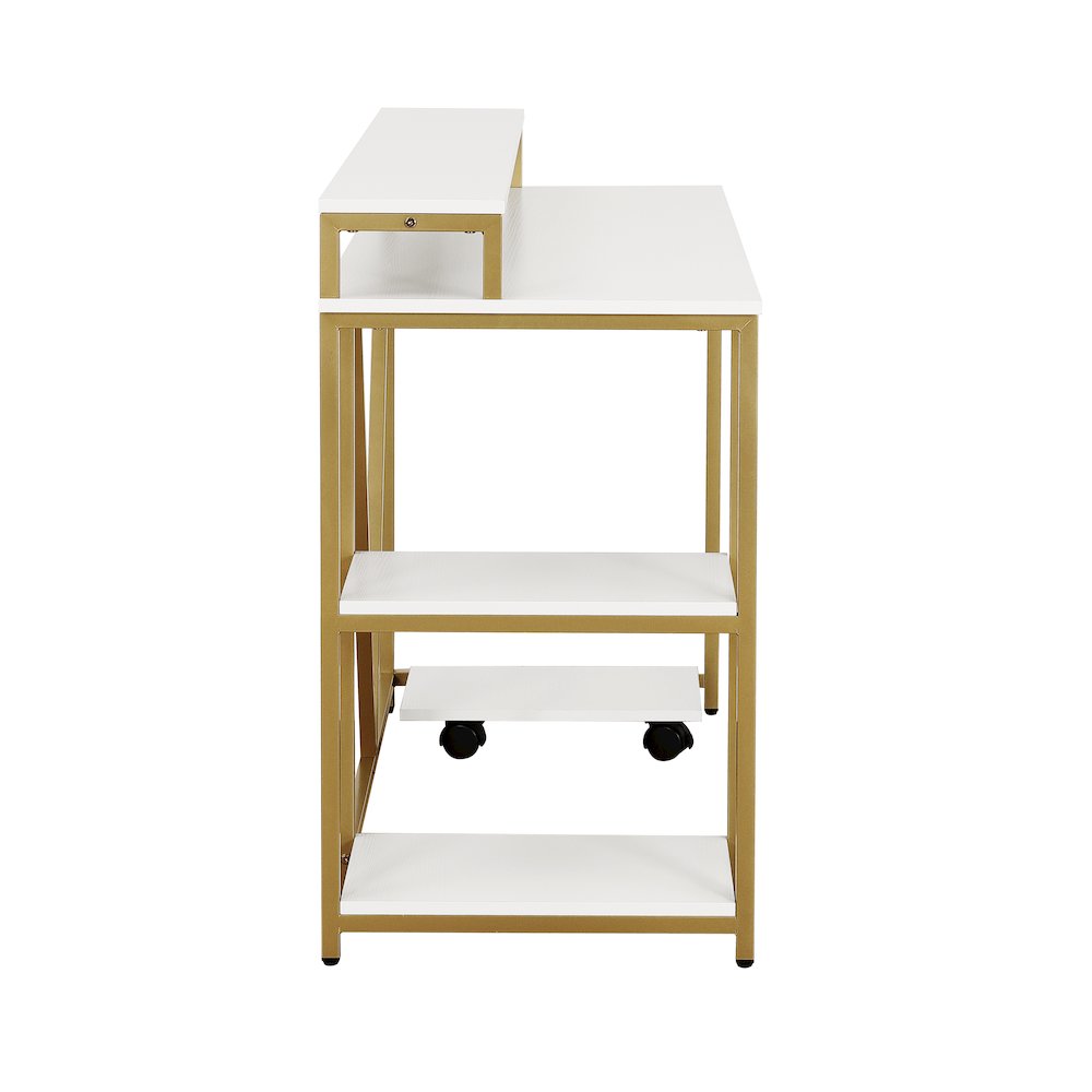 Techni Mobili Industrial Writing Desk, Gold. Picture 4