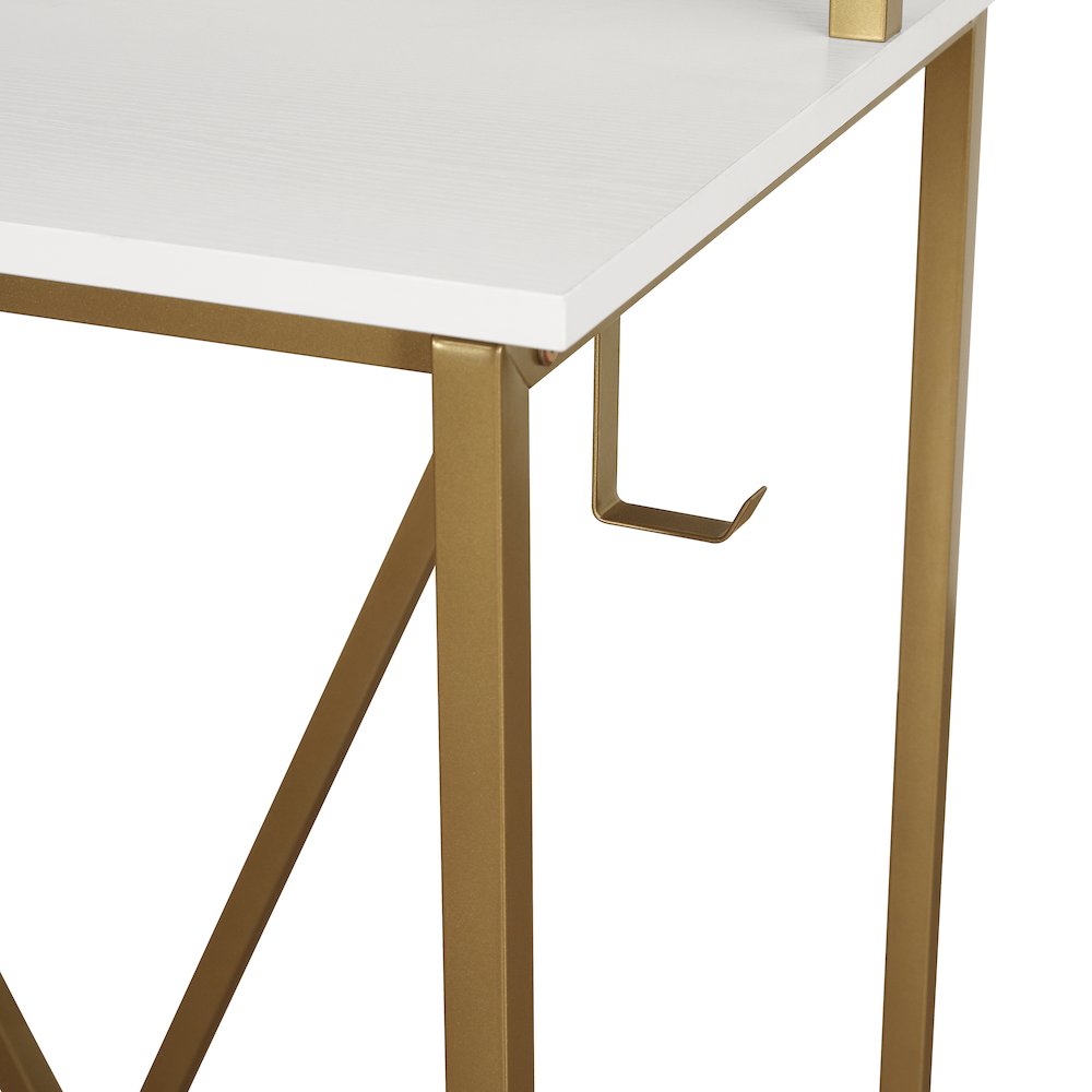 Techni Mobili Industrial Writing Desk, Gold. Picture 8