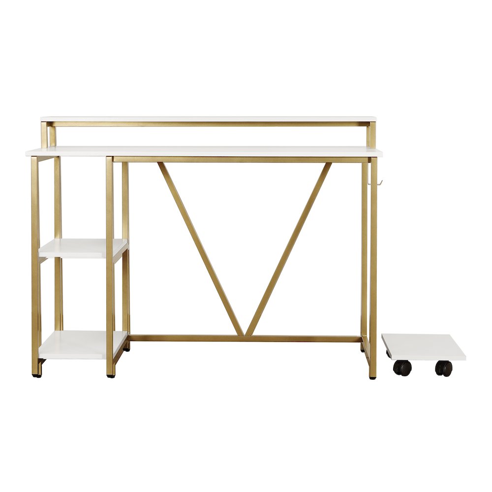 Techni Mobili Industrial Writing Desk, Gold. Picture 10