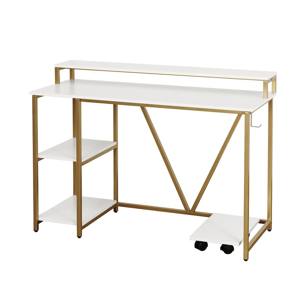 Techni Mobili Industrial Writing Desk, Gold. Picture 12