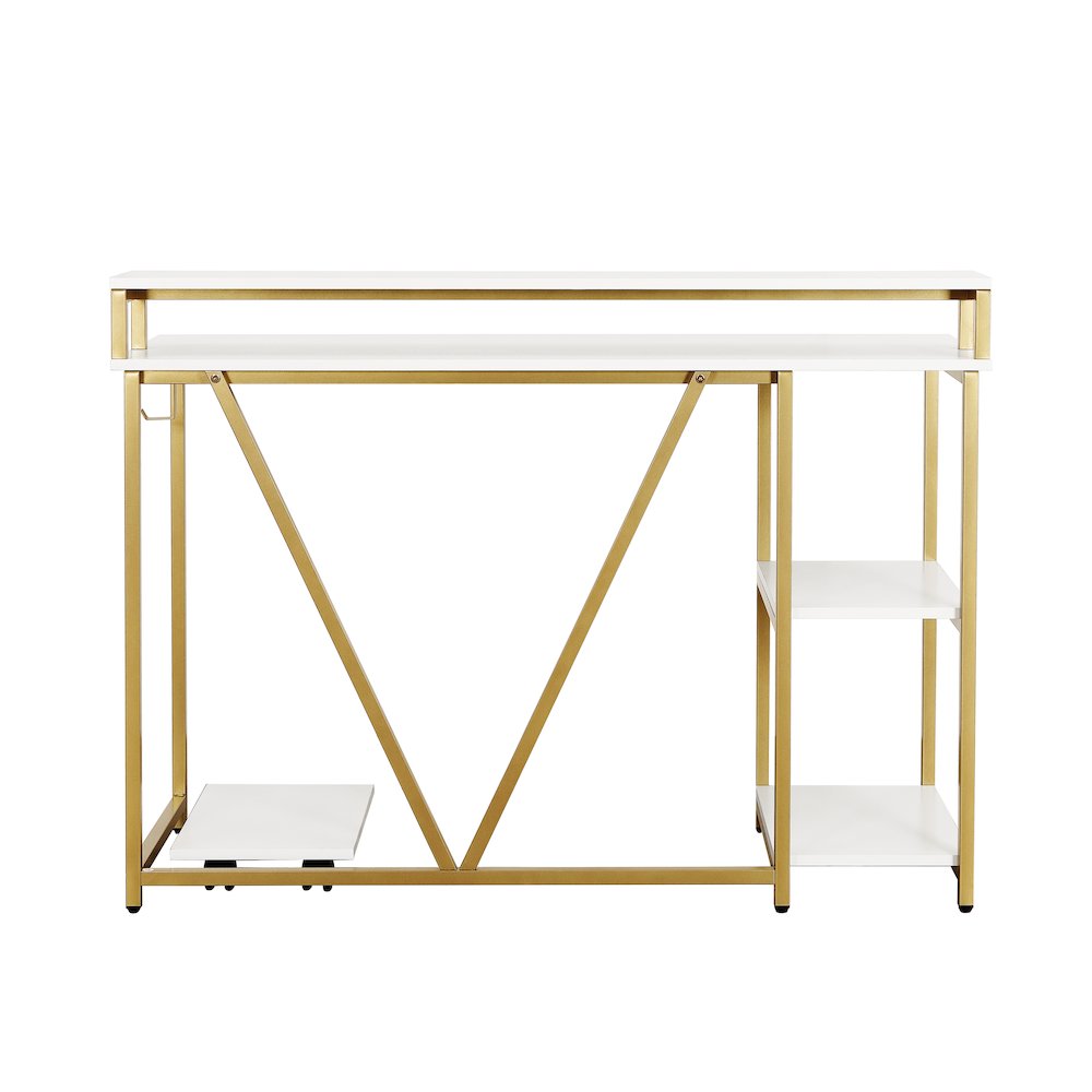 Techni Mobili Industrial Writing Desk, Gold. Picture 13