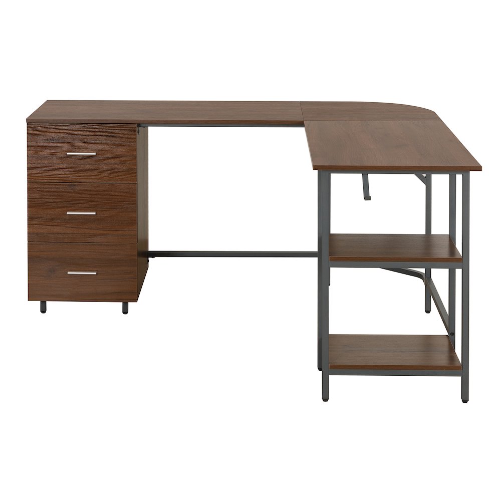 Techni Mobili Home Office Computer Writing Desk Workstation With Two Cupholders And A Headphone Hook- Pine