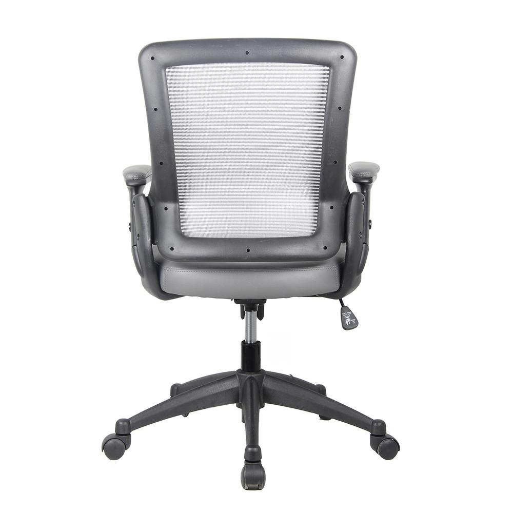 Mid-Back Mesh Task Office Chair with Flip Up Arms. Color: Gray. Picture 4