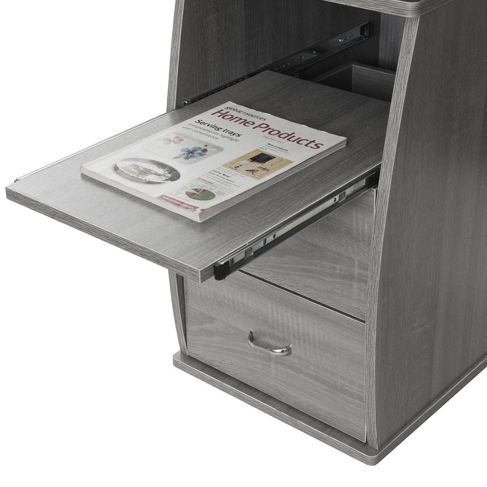 Complete Computer Workstation Desk With Storage, Gray. Picture 6