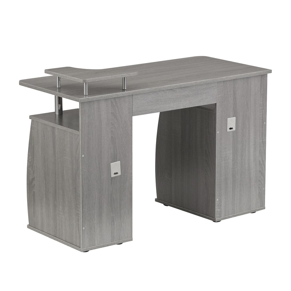 Complete Computer Workstation Desk With Storage, Gray. Picture 11