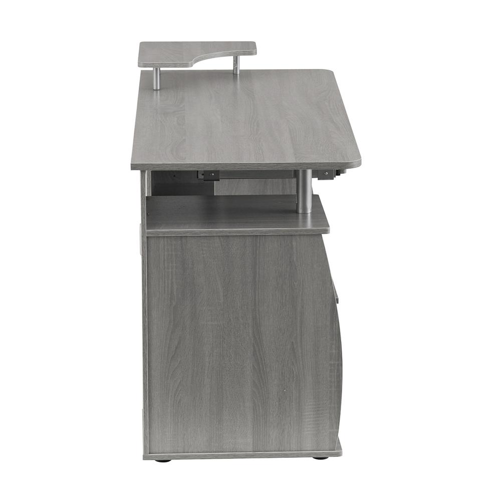 Complete Computer Workstation Desk With Storage, Gray. Picture 13
