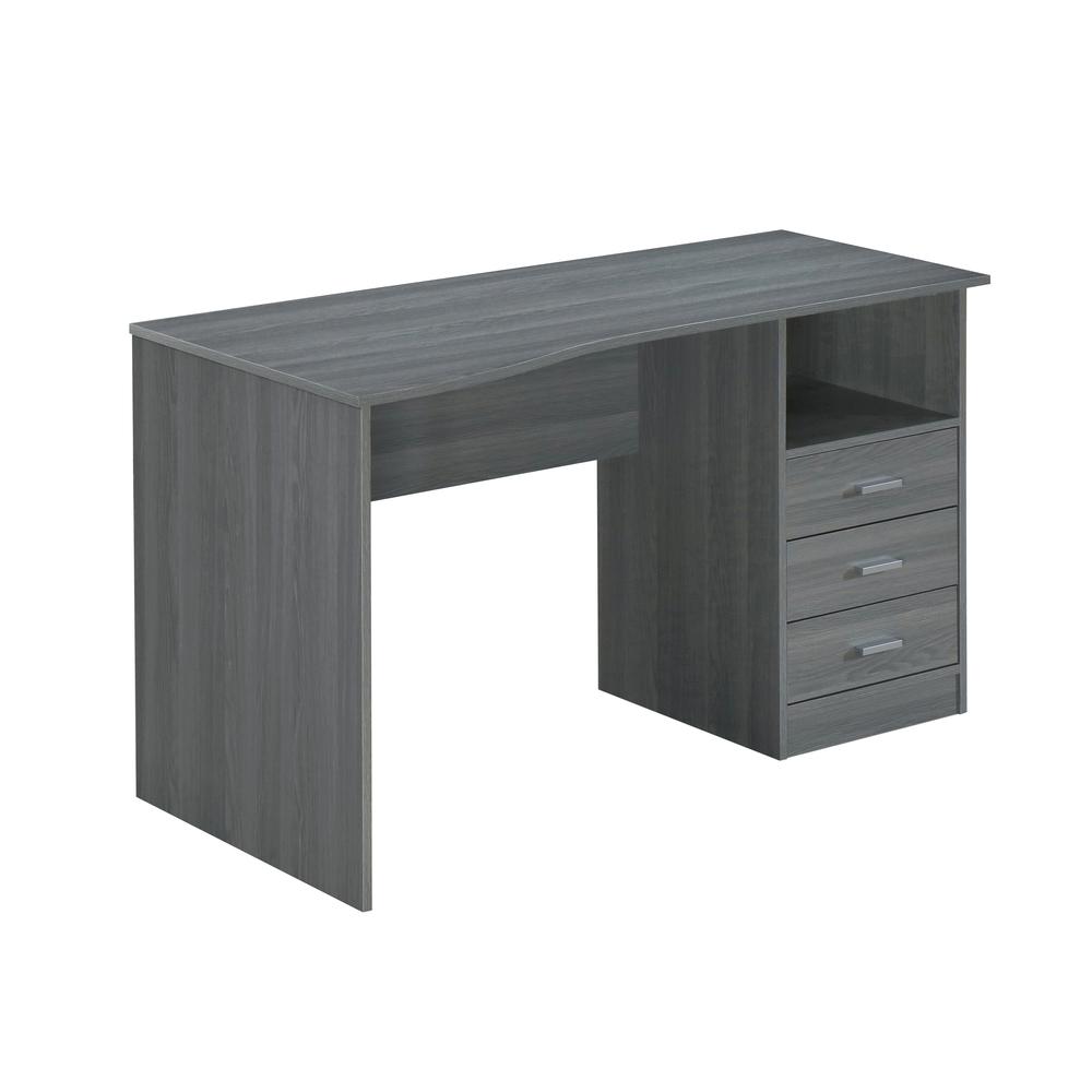 Classic Computer Desk with Multiple Drawers, Grey. Picture 2