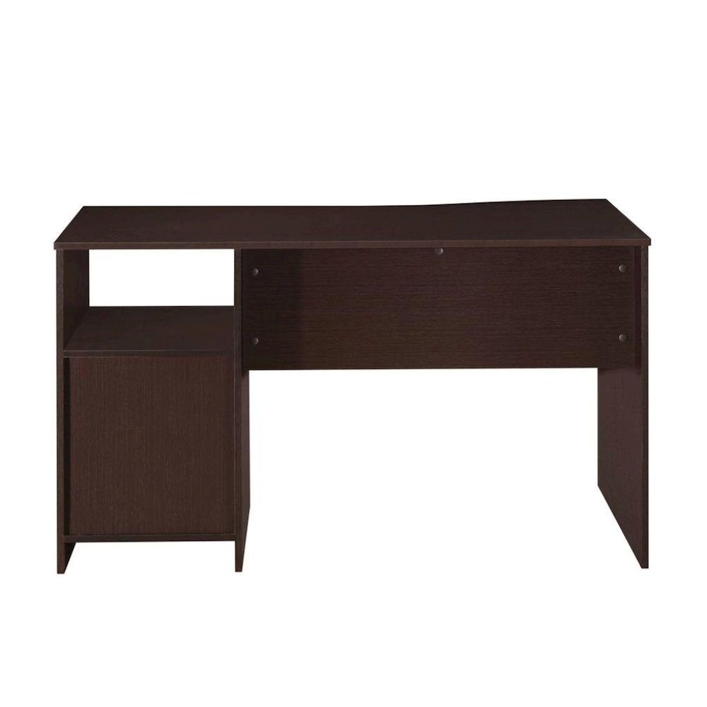 Brown Wood Desk With 3 Storage Drawers And Shelf, Home Office Writing Table. Picture 7