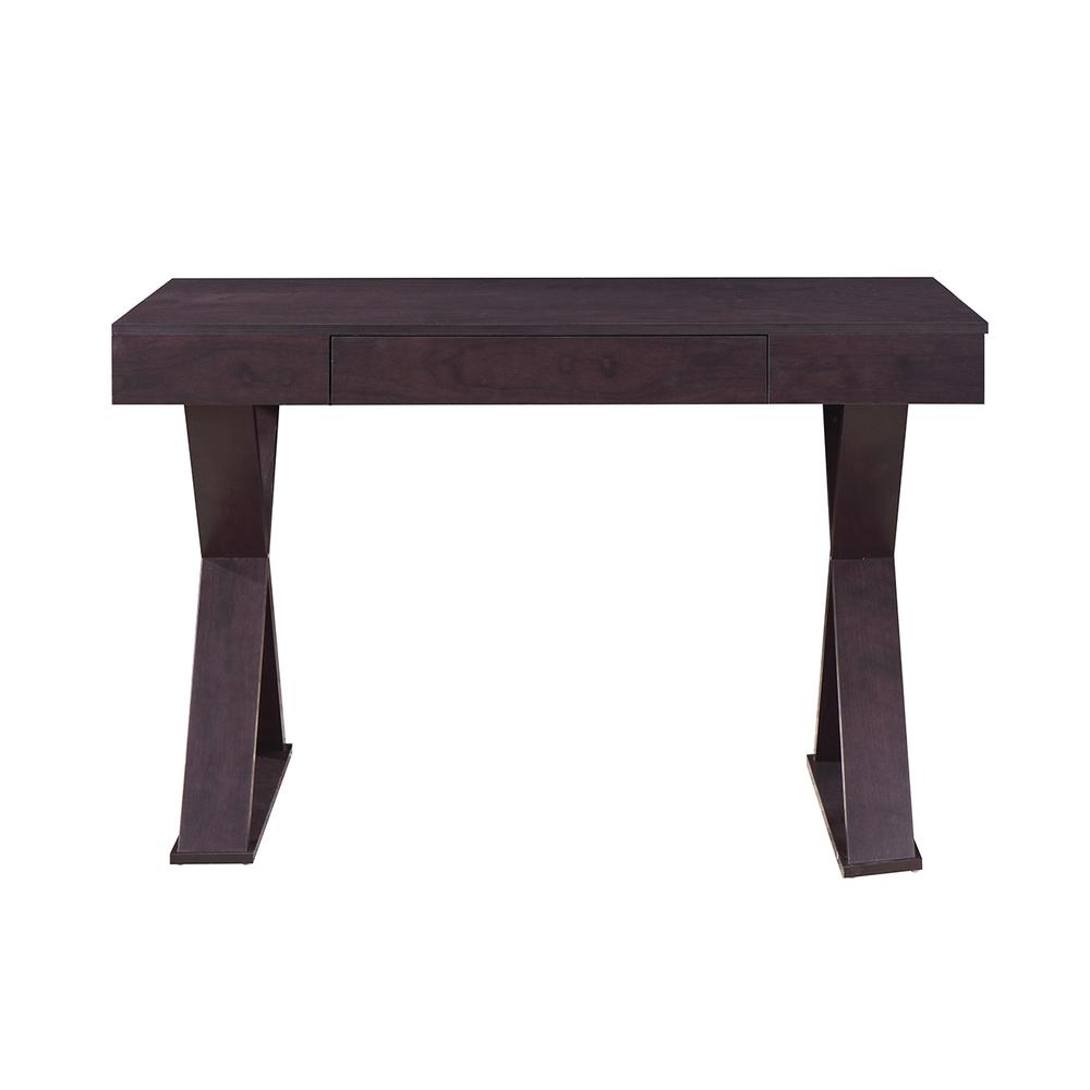 Trendy Writing Desk with Drawer. Color: Espresso. Picture 2
