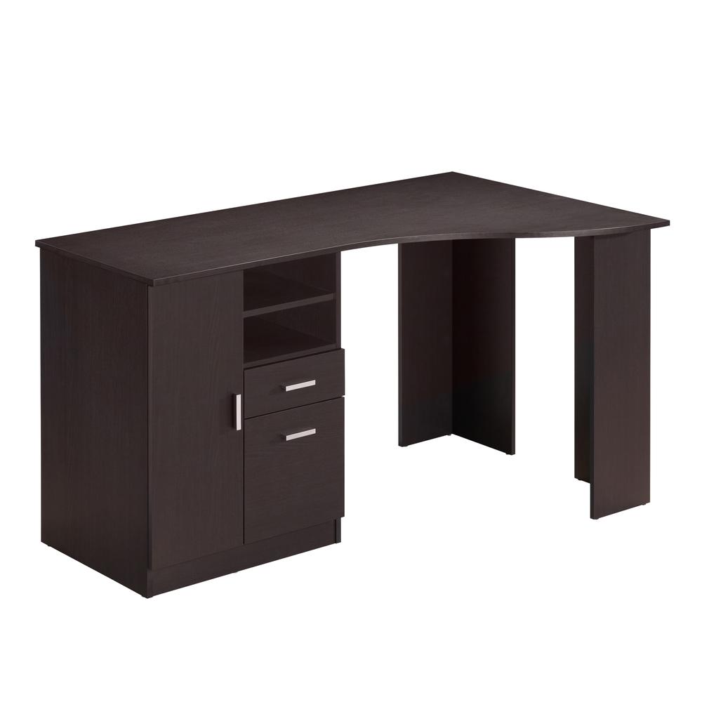 Techni Mobili Classic Office Desk with Storage, Espresso. Picture 1