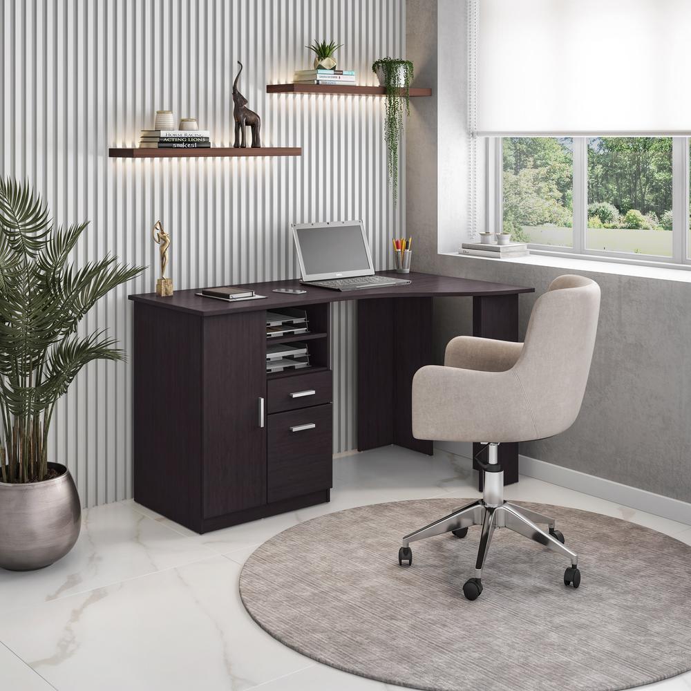 Techni Mobili Classic Office Desk with Storage, Espresso. Picture 9