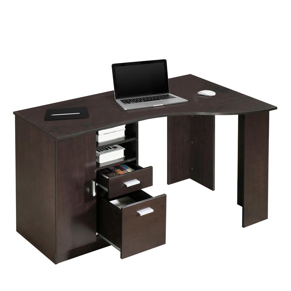 Techni Mobili Classic Office Desk with Storage, Espresso. Picture 7