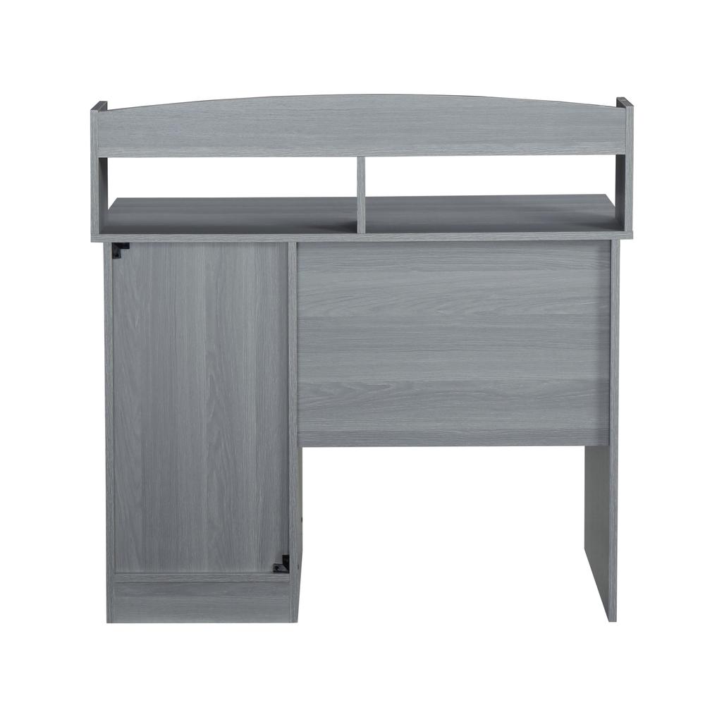 Techni Mobili Modern Office Desk with Hutch, Grey. Picture 4