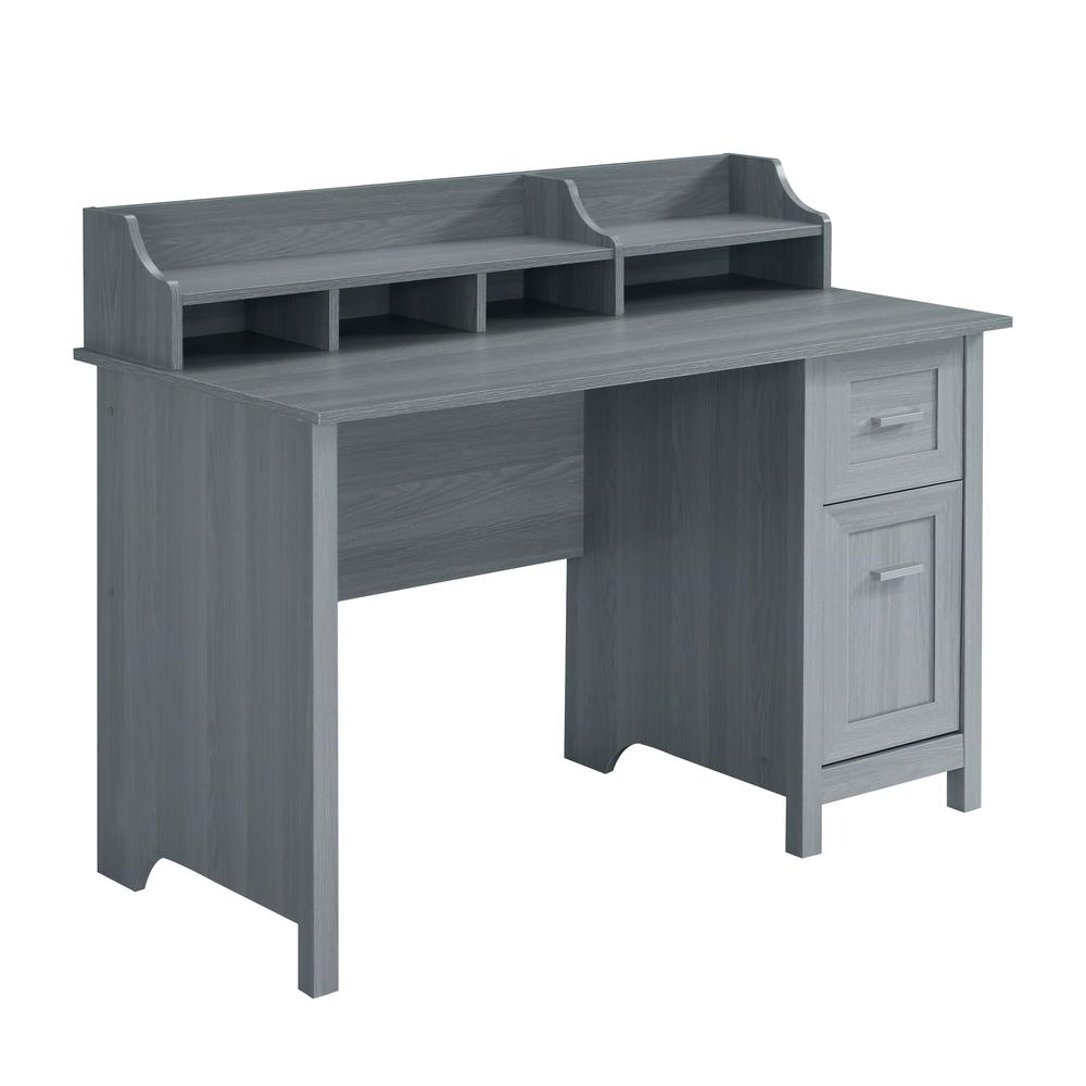 Techni Mobili Classic Office Desk with Storage, Grey. Picture 1