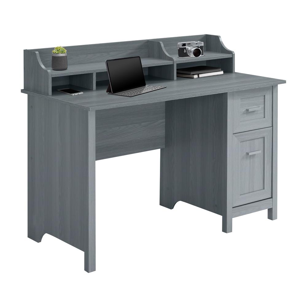 Techni Mobili Classic Office Desk with Storage, Grey. Picture 3