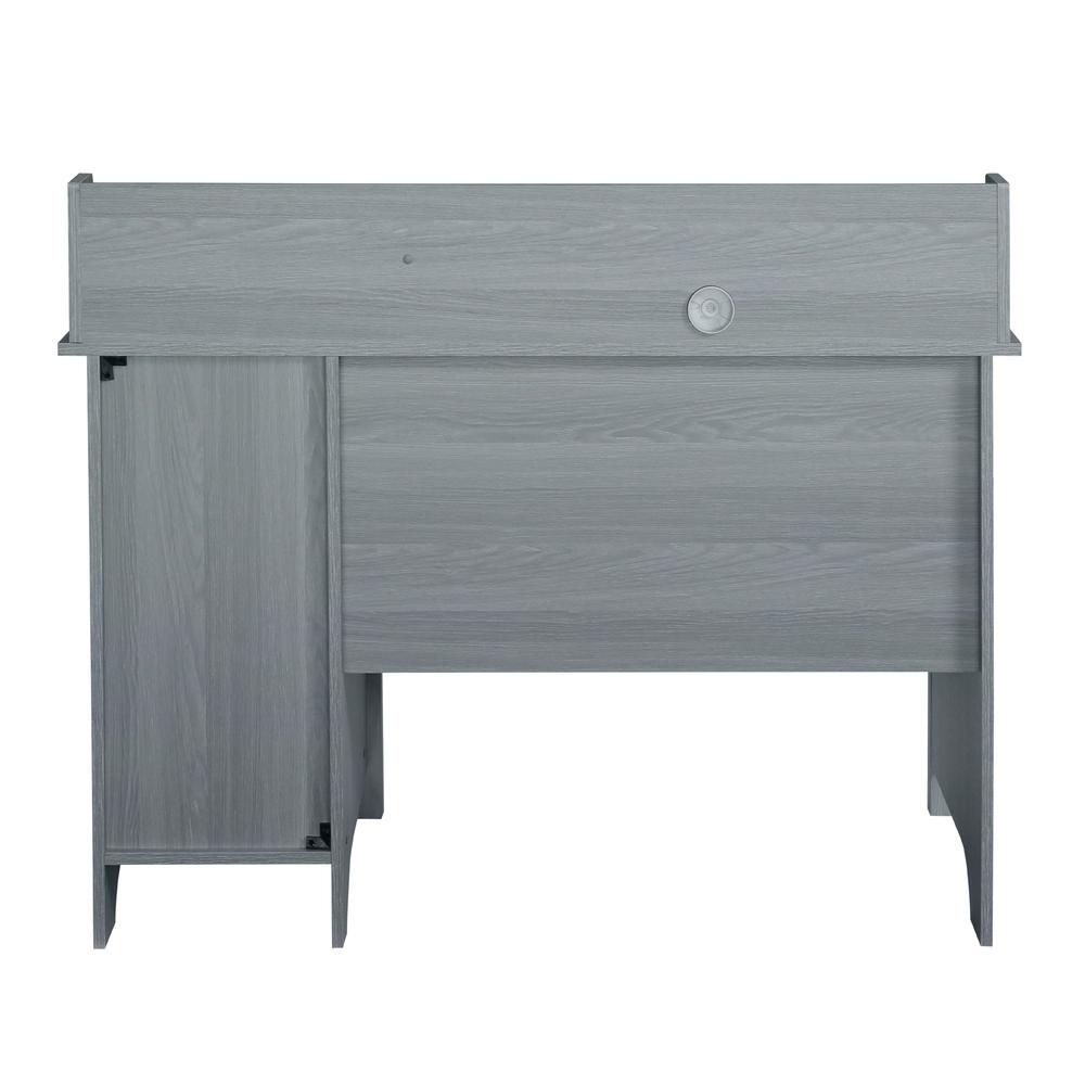 Techni Mobili Classic Office Desk with Storage, Grey. Picture 4