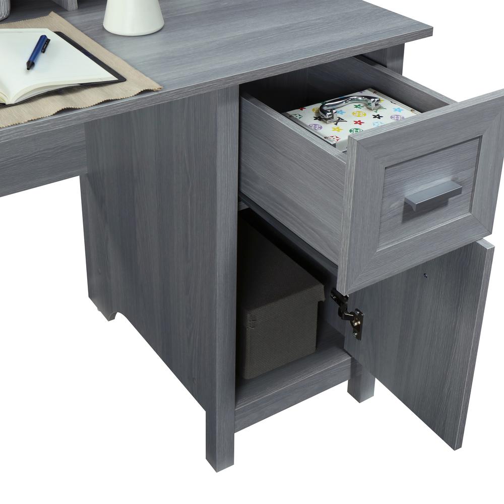 Techni Mobili Classic Office Desk with Storage, Grey. Picture 7