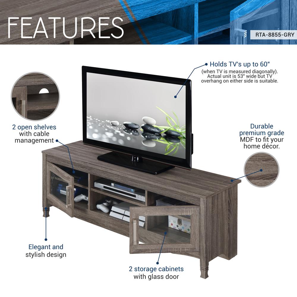 Techni Mobili Grey Driftwood TV Stand. Picture 8