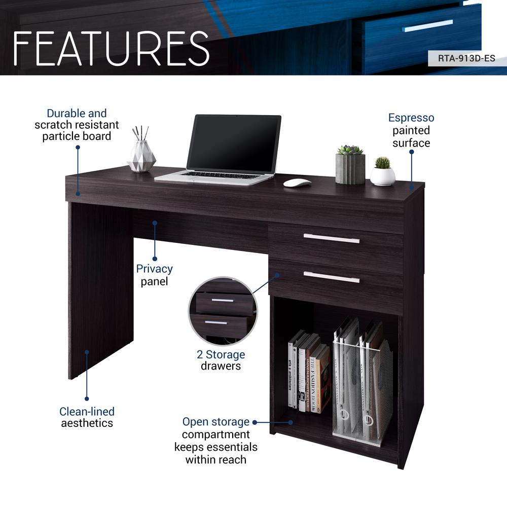 Techni Mobili Home Office White Workstation with Storage. Picture 6