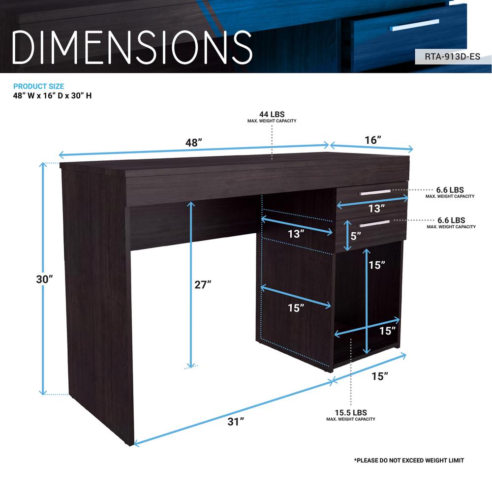 Techni Mobili Home Office White Workstation with Storage. Picture 7