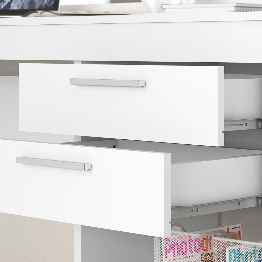 Techni Mobili Home Office Workstation with Storage, White. Picture 4