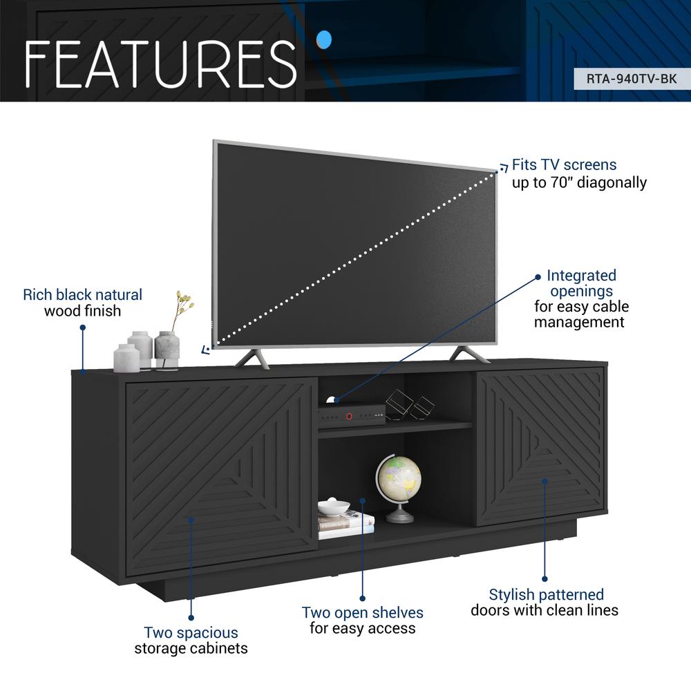 Modern TV Stand for Screen TVs Up to 70” When Measured Diagonally. Picture 5