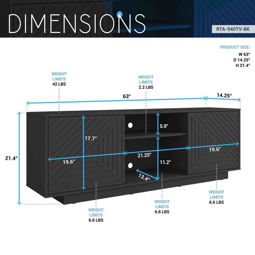 Modern TV Stand for Screen TVs Up to 70” When Measured Diagonally. Picture 6