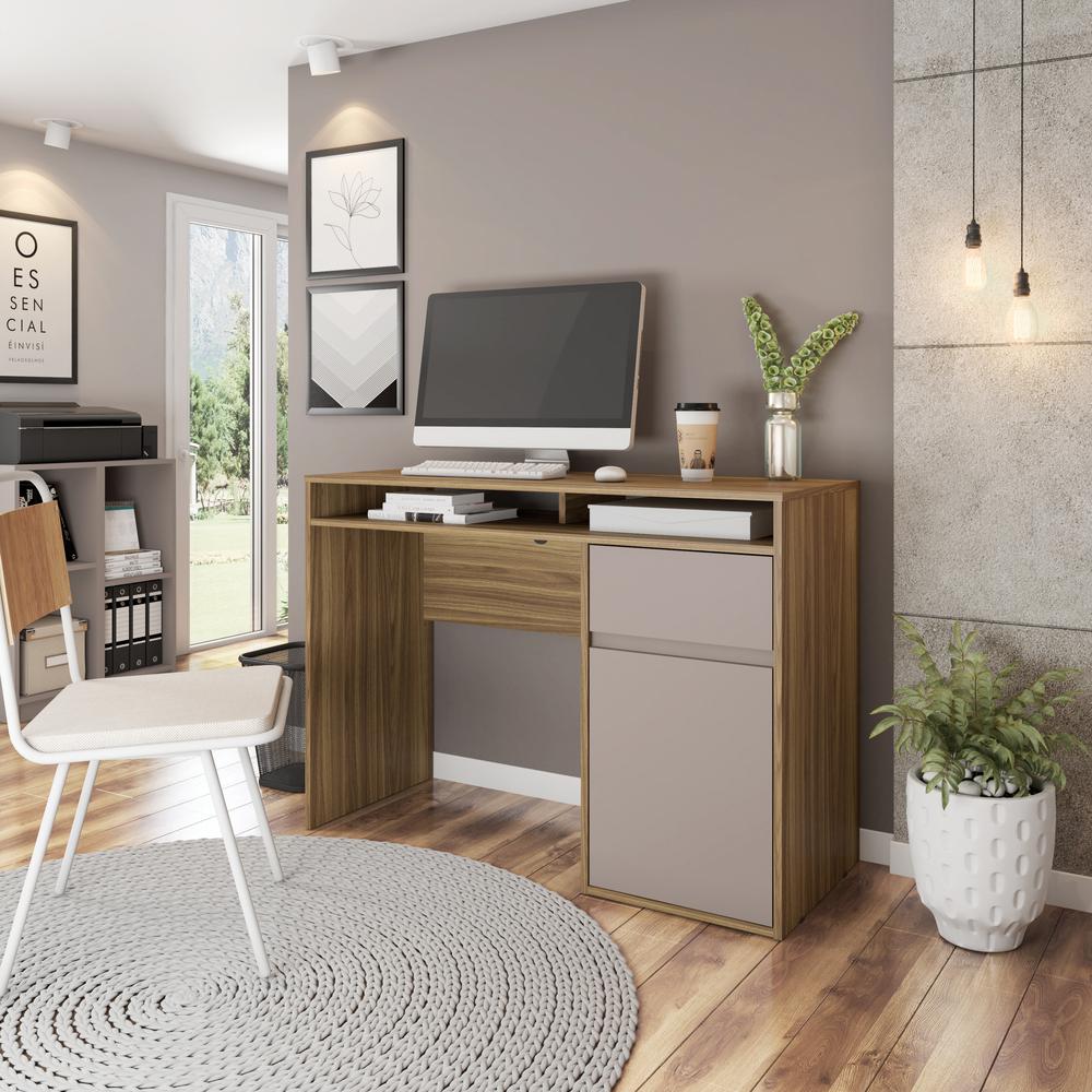 Techni Mobili Home Office Workstation with Storage, Walnut. Picture 9
