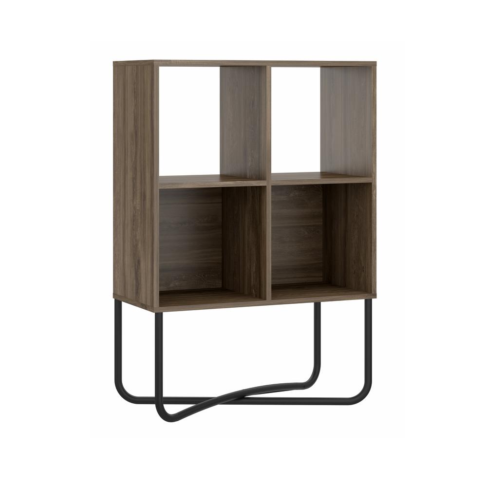 Techni Mobili Modern Geometric Bookcase, Walnut. Picture 1