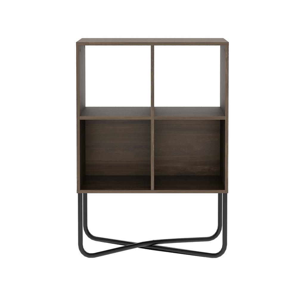 Techni Mobili Modern Geometric Bookcase, Walnut. Picture 2