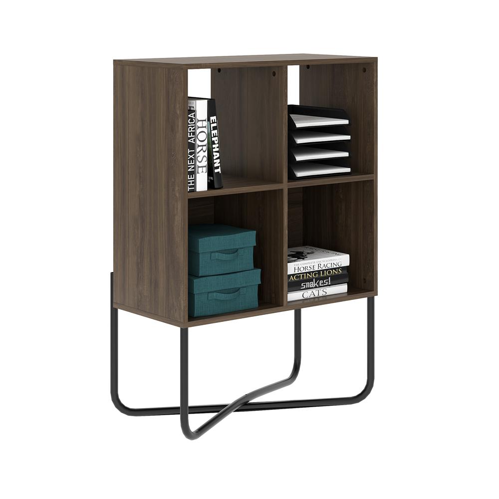 Techni Mobili Modern Geometric Bookcase, Walnut. Picture 3