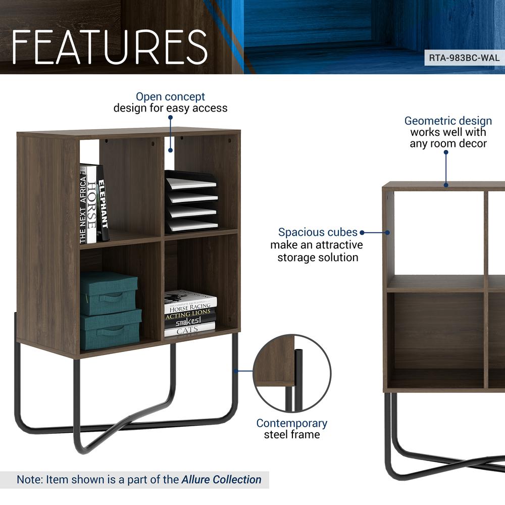 Techni Mobili Modern Geometric Bookcase, Walnut. Picture 6