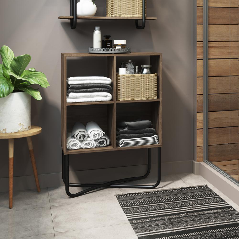 Techni Mobili Modern Geometric Bookcase, Walnut. Picture 9