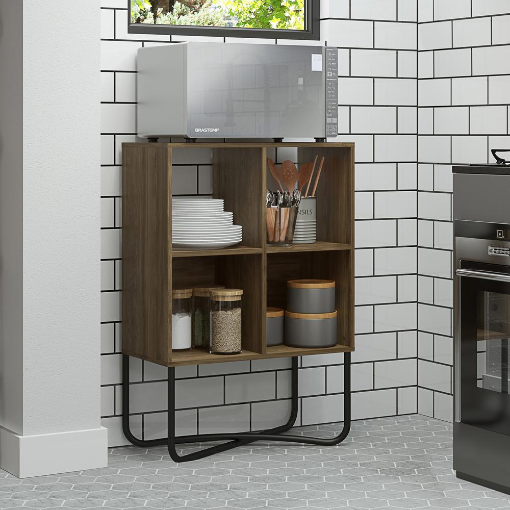 Techni Mobili Modern Geometric Bookcase, Walnut. Picture 10