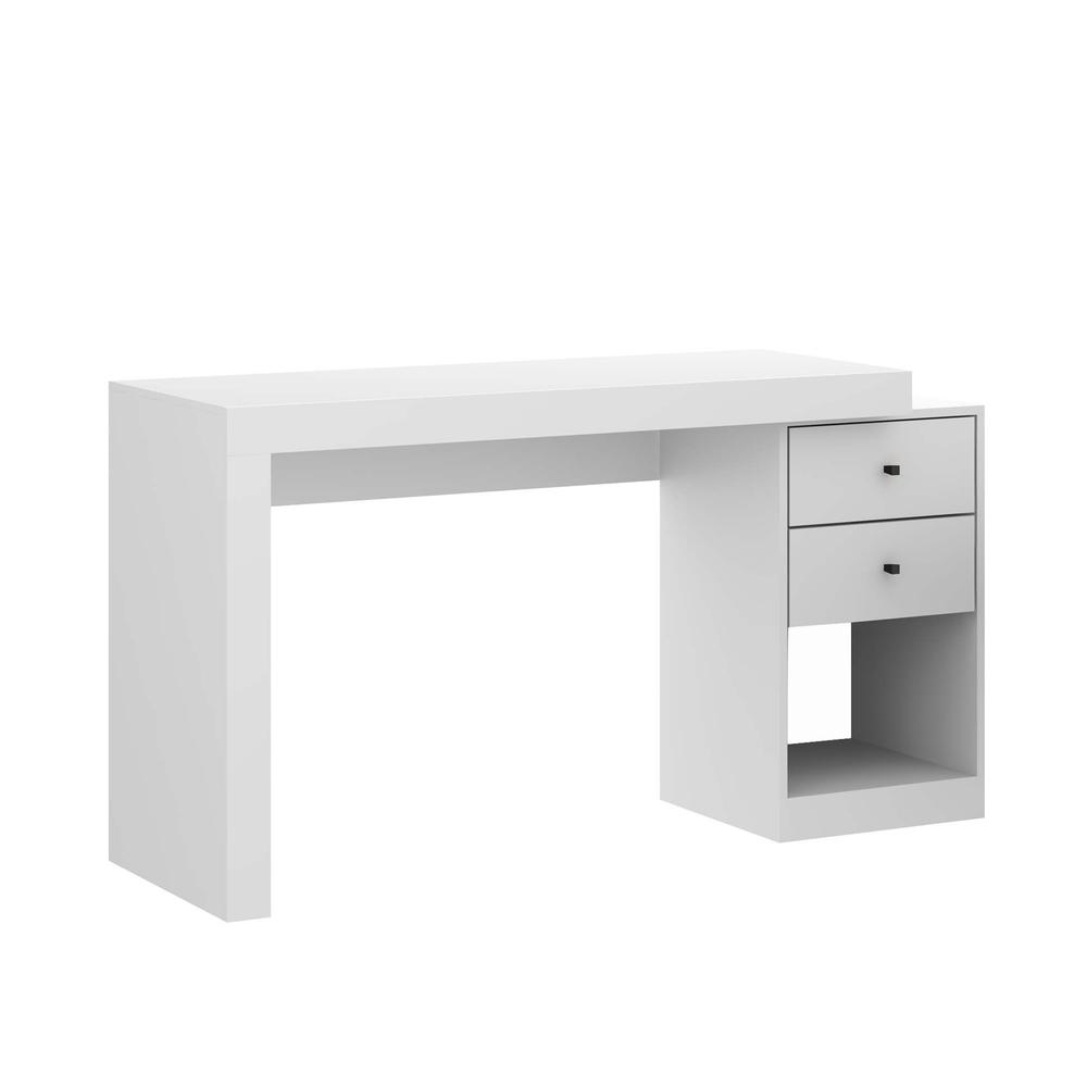 Techni Mobili Expandable Home Office Desk, White. Picture 1