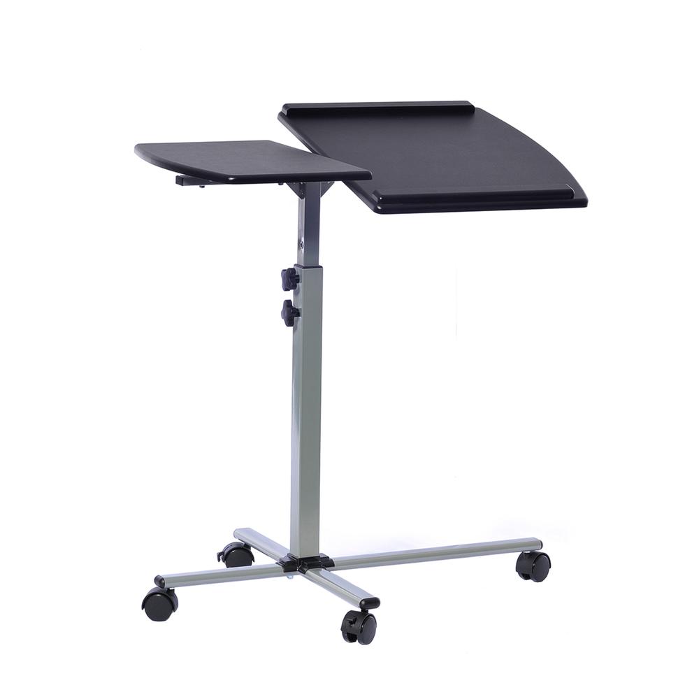 Rolling Adjustable Laptop Cart. Color: Graphite. Picture 1
