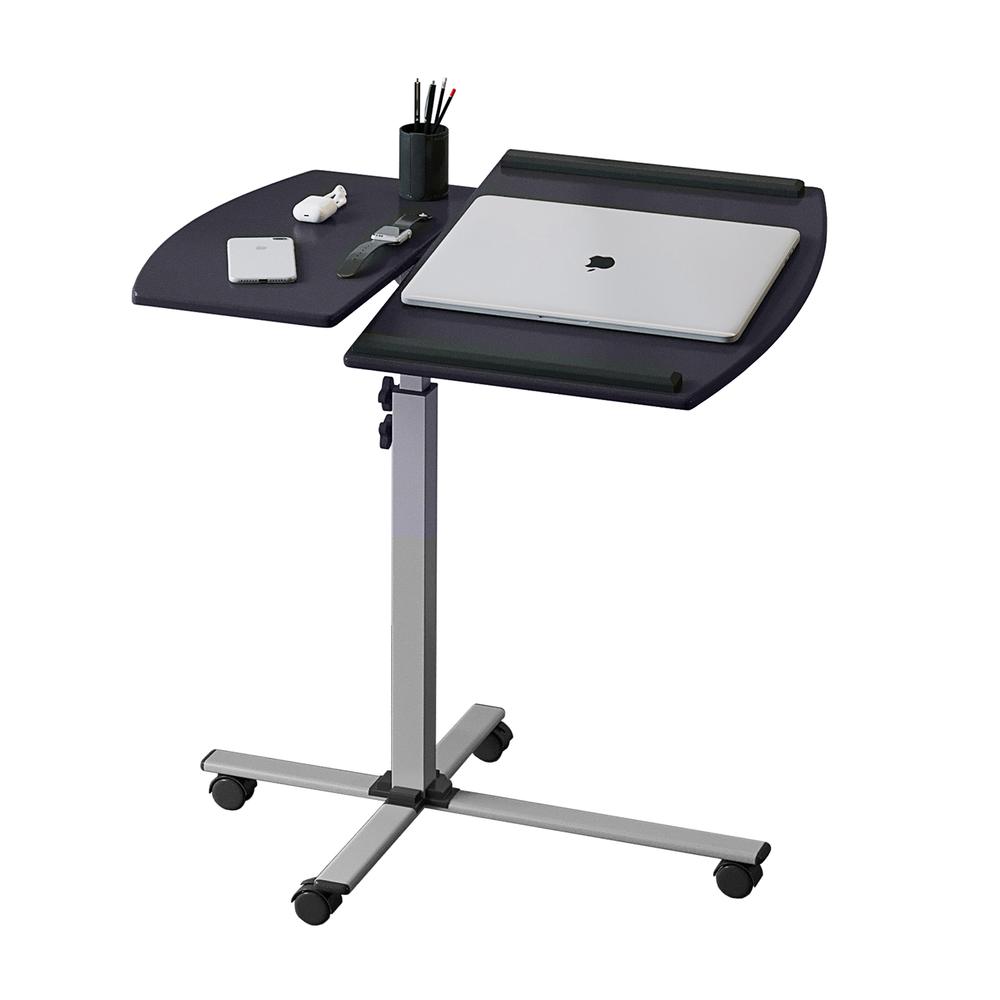 Rolling Adjustable Laptop Cart. Color: Graphite. Picture 4