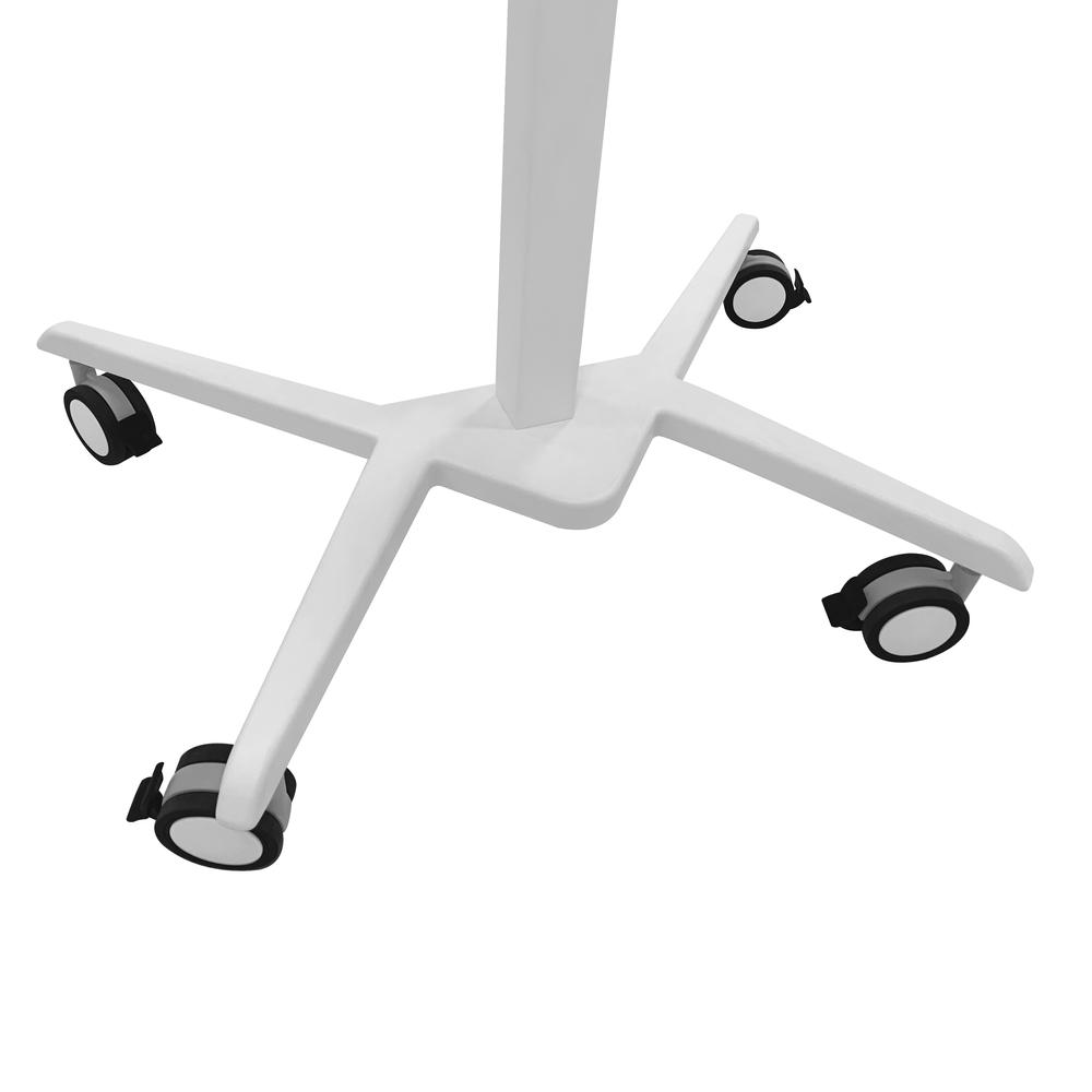 Techni Mobili White Sit to Stand Mobile Laptop Computer Stand with Height Adjustable and Tiltable Tabletop. Picture 7