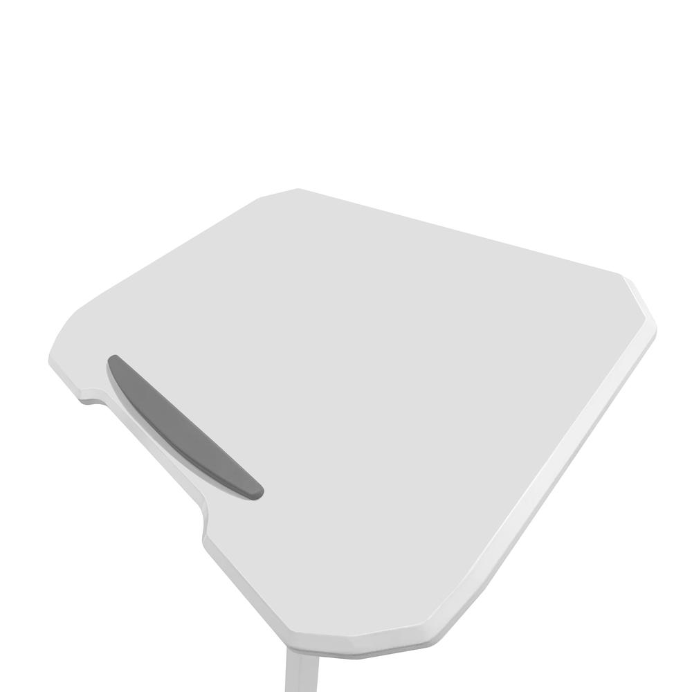 Techni Mobili White Sit to Stand Mobile Laptop Computer Stand with Height Adjustable and Tiltable Tabletop. Picture 8