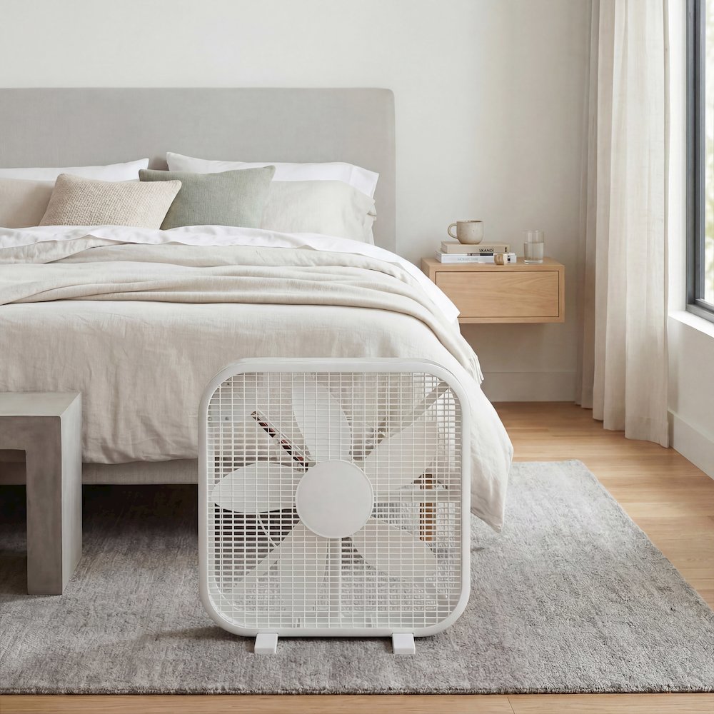 20 Inch Box Fan, 3-Speed Portable Cooling Fan With Carry Handle. Picture 11