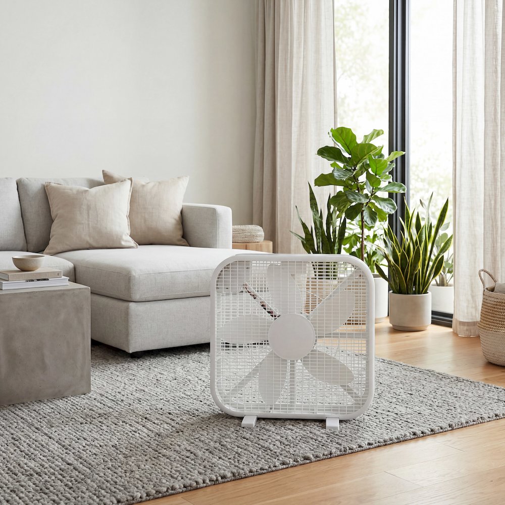 20 Inch Box Fan, 3-Speed Portable Cooling Fan With Carry Handle. Picture 6
