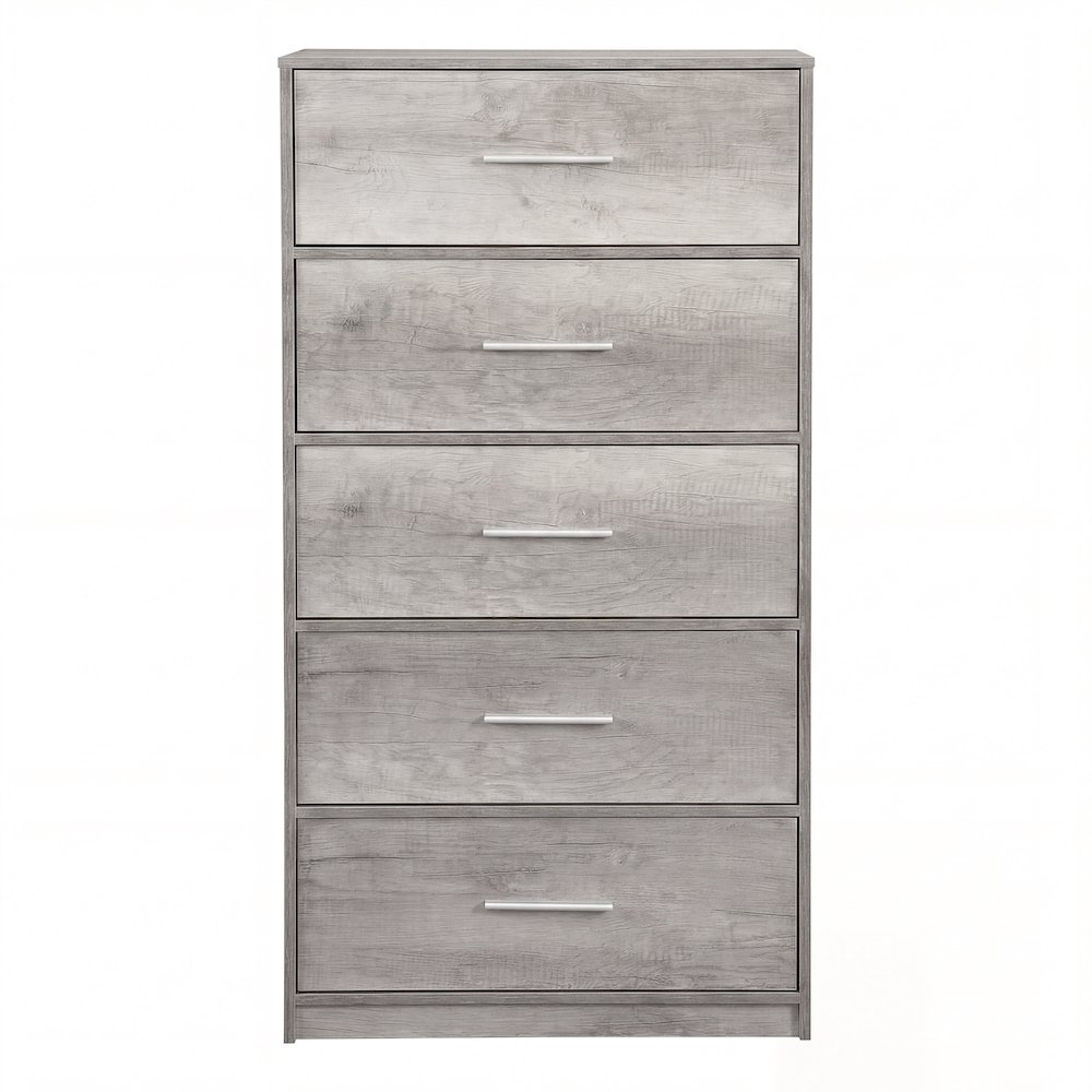 Wood Frame Dresser with 5 Large Fabric Drawers, 22.5"W x 43"H, Grey. Picture 17