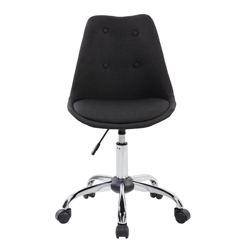 Armless Task Chair with Buttons. Color: Black. Picture 2